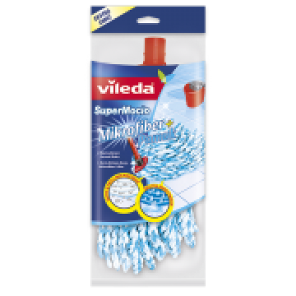Vileda VİLEDA Supermocio Pamuk & Mikrofiber Yedek Paspas MAVİ BEYAZ