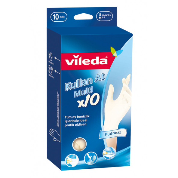 Vileda VİLEDA Kullan At Eldiven M-L Büyük Boy 10lu