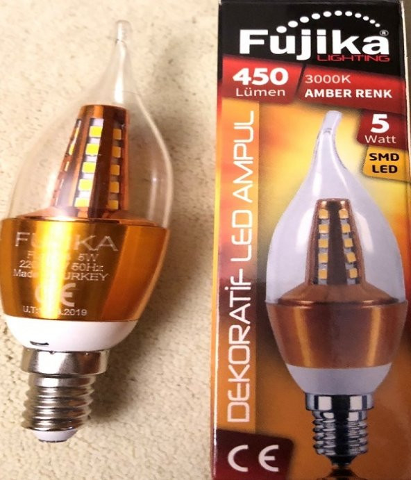 Fujika FUJİKA DEKORATİF 5w Buji Mum Ampul-Sarı Gövde