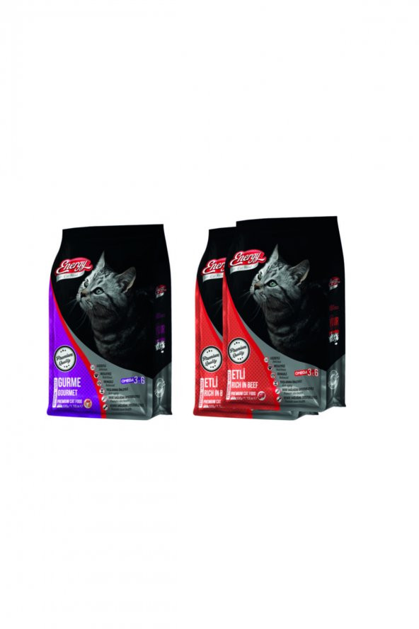 Energy Kedi Maması 2 Etli+1 Gurme 3x500gr