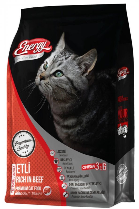 Energy Etli Yetişkin Kedi Maması 500gr