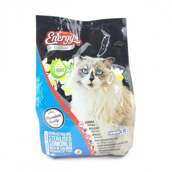 Energy ENERGY KISIRLAŞTIRILMIŞ YETİŞKİN KEDİ KURU MAMA 1KG SOMONLU