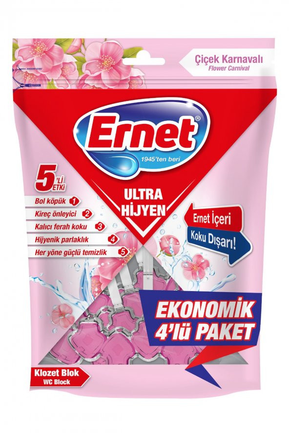 Ernet Ultra Hijyen Klozet Blok Çiçek Karnavalı 4x50 G ürün görseli 1