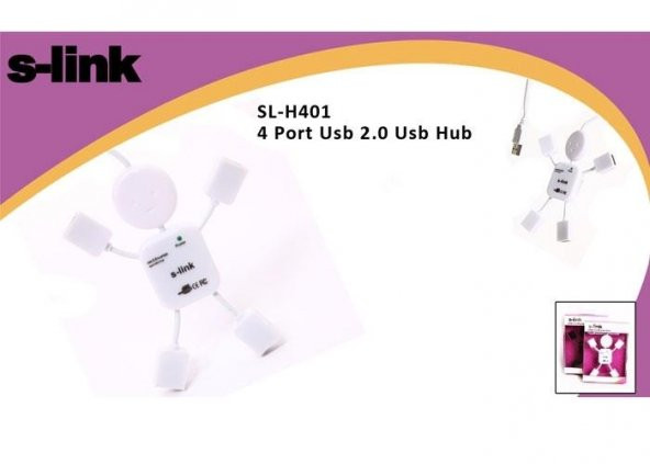 S-link SL-H401 4 Port 2.0 Usb Çoklayıcı Beyaz