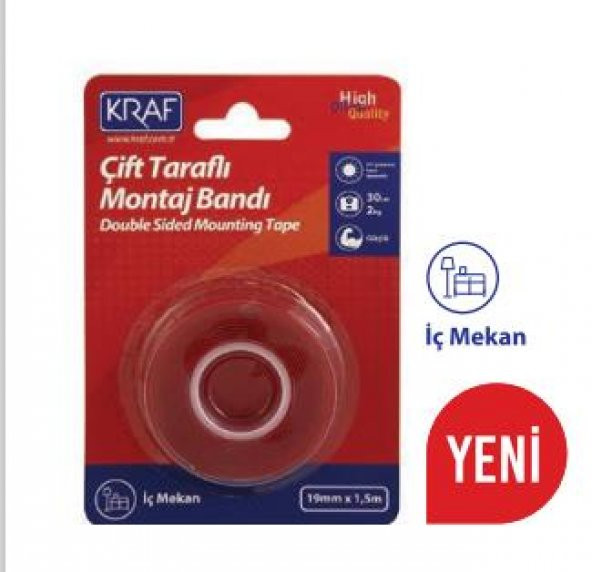 KRAF MONTAJ BANDI CIFT TARAFLI 19mm x 1,5 2530G