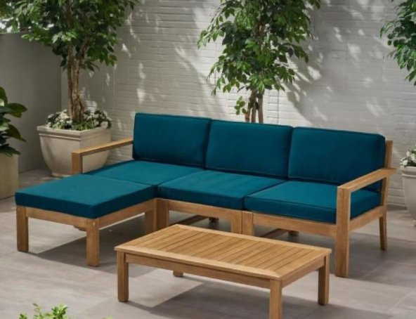 Ahşap Modern ( 120x180cm) Bahçe,Teras,Balkon,Koltuk,Sedir ve Sehpa Takımı ( istenilen renkte )