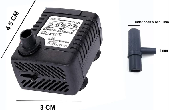 Sobo Akvaryum Sump Motoru 5W. 300LT/SAAT WP-3200 - 2