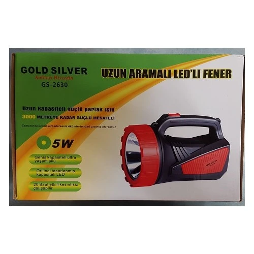 GOLD SILVER GS-2630 5W UZUN ARAMALI LEDLİ FENER - 8