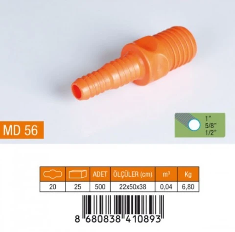 1"-5/8"-1/2" REDÜKSİYON HORTUM EKİ PLASTİK MD56