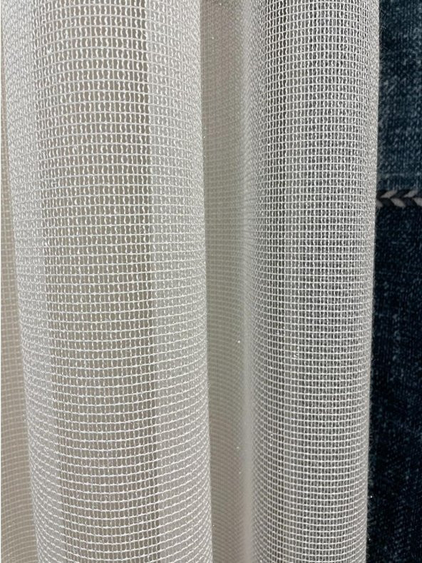 Anisa Model Modern Sakallı İpli 1/2,5 Pile Tül Perde  Ekru 500 x 250 - 3