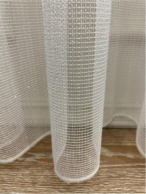 Anisa Model Modern Sakallı İpli 1/2,5 Pile Tül Perde  Ekru 500 x 250 - 5