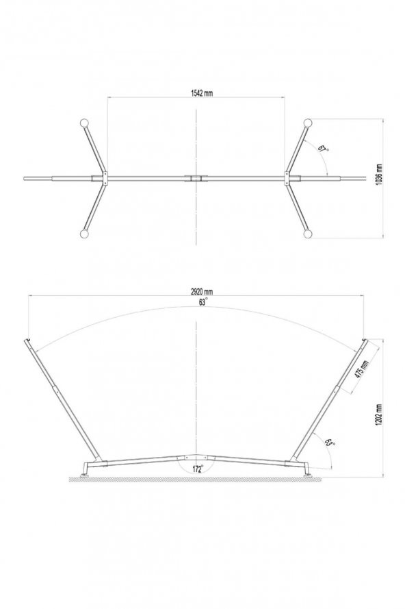 Grand Wolf GW-1954 Çift kişlikli Ayarlı Metal Taşınabilir Hamak - Resim 8