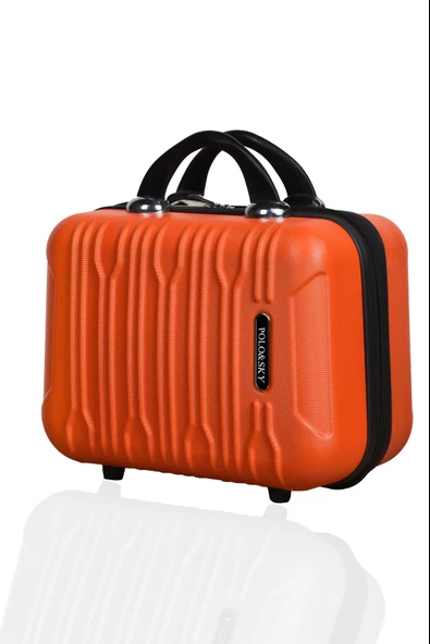 Polo&Sky Mars Model Turuncu Renk Abs Makyaj Çantası El Valizi - 2