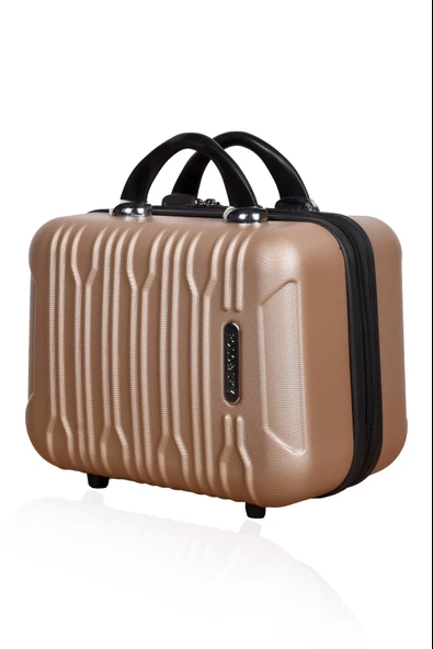 Polo&Sky Mars Model Gold Renk Abs Makyaj Çantası El Valizi - 2