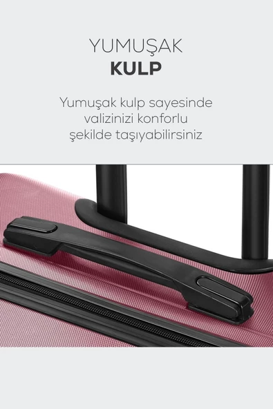 Polo&Sky Spring Model Gül Kurusu Renk Büyük Boy Valiz Bavul - 4