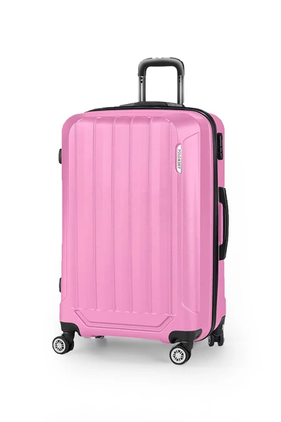 Polo&Sky Spring Model Pembe Renk Büyük Boy Valiz Bavul