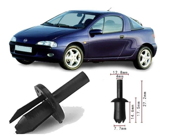 Opel Tigra Davlumbaz Klipsi 100 Adetli Paket
