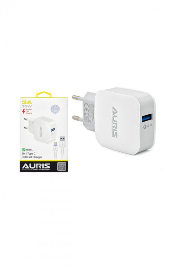 Auris Type-c Geniş Girişli Hızlı Şarj Cihazı Hızlı Işareti Çıkartan Cep Telefonu Şarj Aleti 3a 15w - Resim 2
