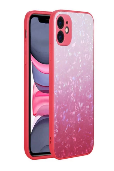 Apple iPhone 11 Kılıf Kamera Korumalı Mermer Desenli Sert Silikon