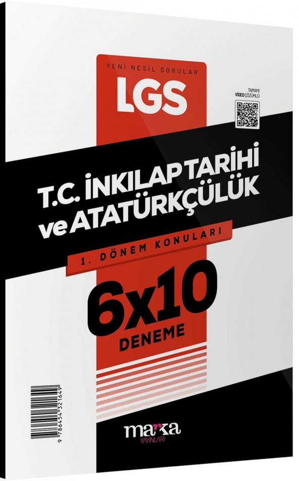 2023 LGS 1.Dönem Konuları T.C. İnkılap Tarihi ve Atatürkçülük 6 Deneme Marka Yayınları - 2
