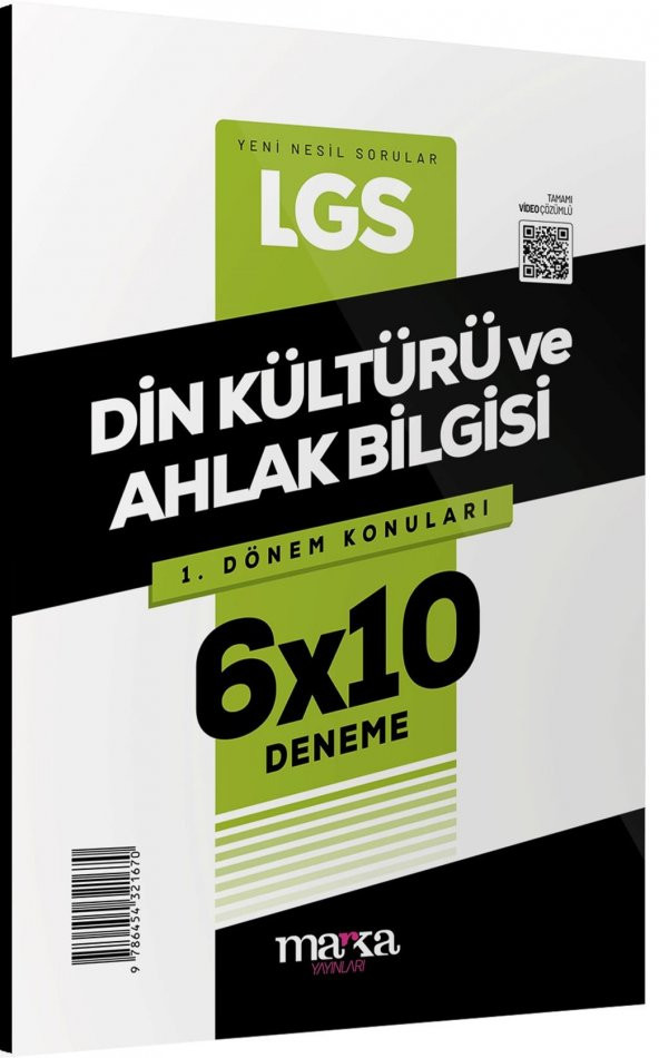 2023 LGS 1.Dönem Konuları Din Kültürü ve Ahlak Bilgisi 6 Deneme Marka Yayınları - 2