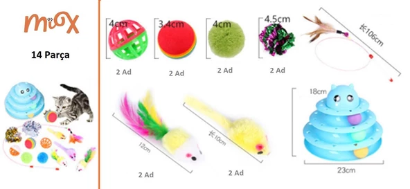 Kedi Oyuncak Seti 14 Parça Model 10 - Resim 2
