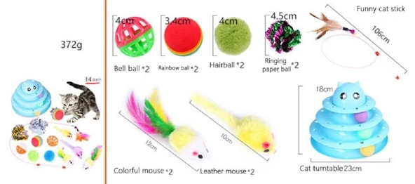 Kedi Oyuncak Seti 14 Parça Model 10 - Resim 3
