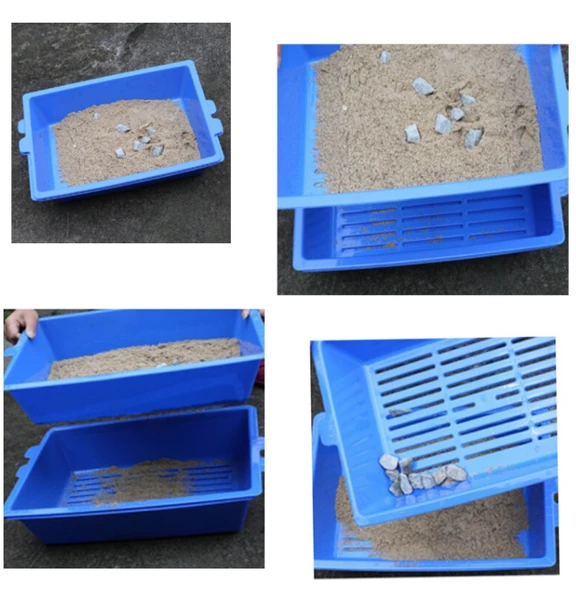 3 Aşamalı Elekli Açık Kedi Tuvalet Kum Kabı 43x33x11 cm - 4
