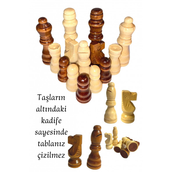 Ahşap Satranç Takımı Turnuva Boyu - 9