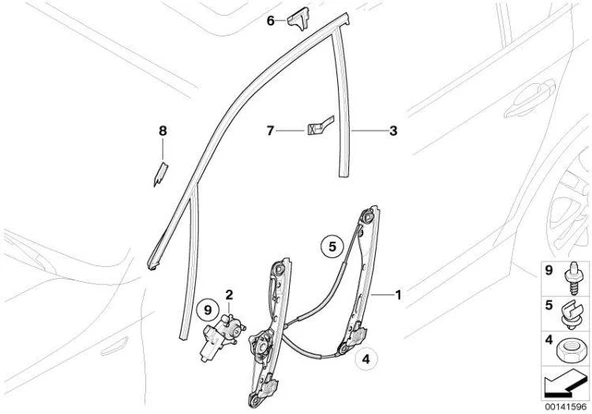 BMW E87 CAM KRİKOSU ÖN SAĞ MOTORSUZ 1996-00 51337138466 - 2