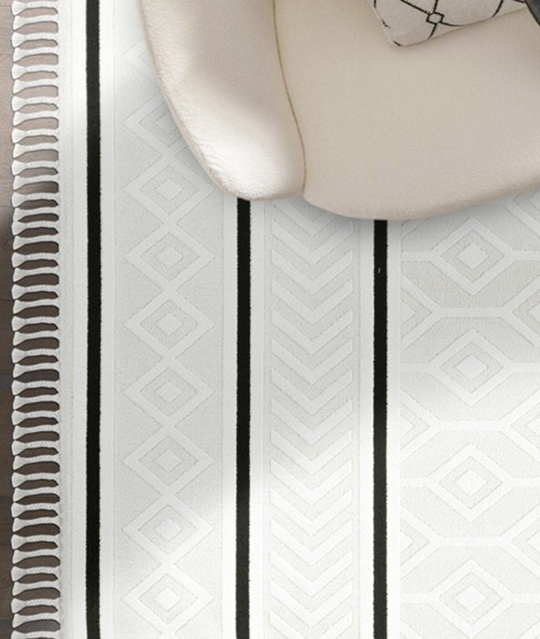 Malta Krem Siyah Halı 33405A - 3