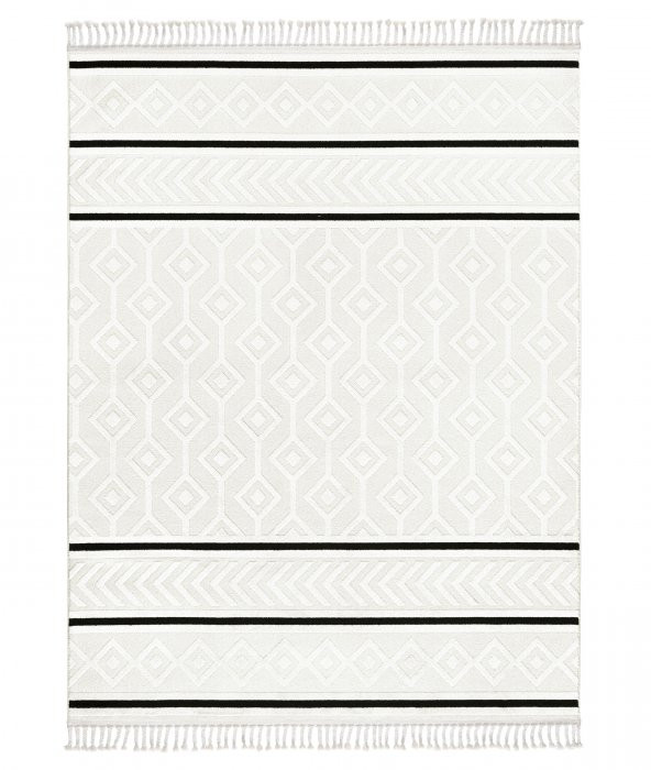 Malta Krem Siyah Halı 33405A - 4