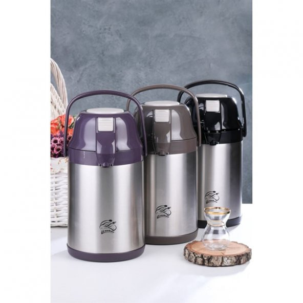 Cooker Çift Katlı Paslanmaz Çelik 2.5 Litre Termos Kahve CKR2007 - 3