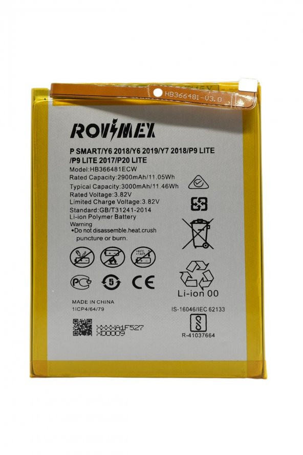 Rovimex Huawei P Smart 2018 (FIG-LX1) Rovimex Batarya Pil