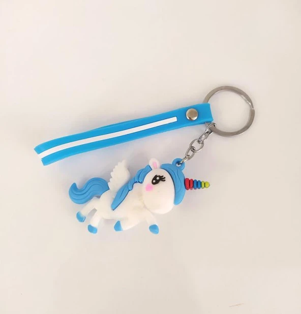 Unicorn Silikon Anahtarlıklar Kadın Sevimli Çizgi Film Bebeği Araba Anahtarlık Çanta Kolye Telefon Süsü - 2