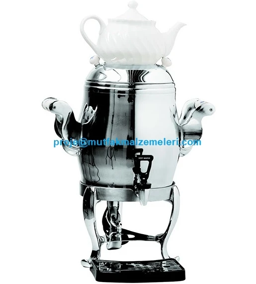 Porselen Demlikli Semaver Çay Makinesi