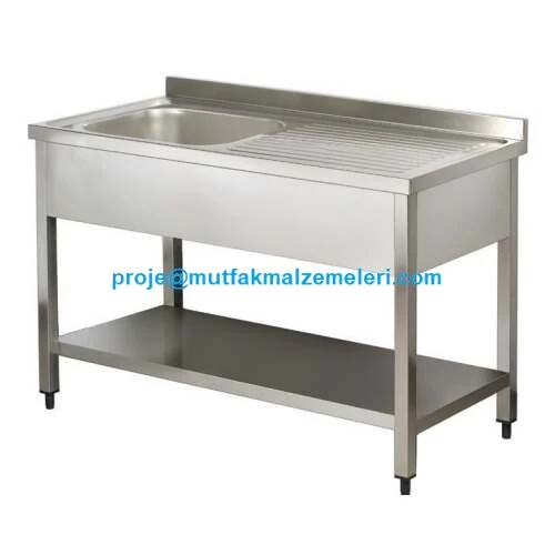 Krom Çelik Küvetli Bulaşık Tezgahı