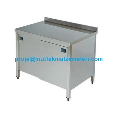 Dolaplı Sürgü Kapılı Çelik Tezgah