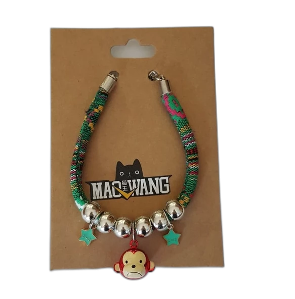 Maowang Özel Tasarım Zilli Kedi Kolyesi Maymun - 2