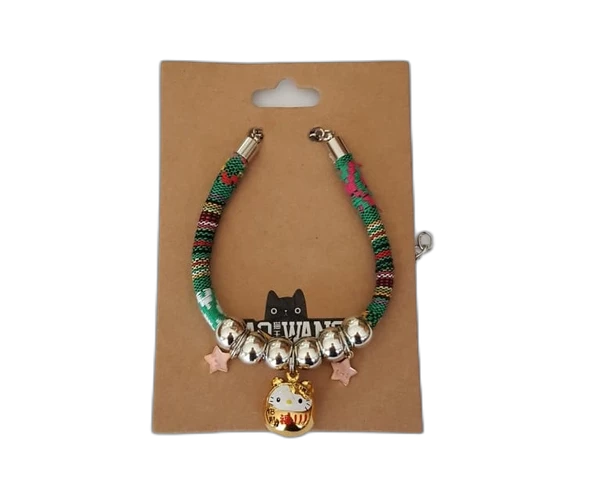Maowang Özel Tasarım Zilli Kedi Kolyesi Hello Kity - 2