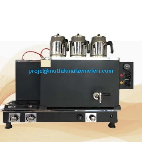 3 Demlikli Elektrikli Gazlı Çay Kazanı