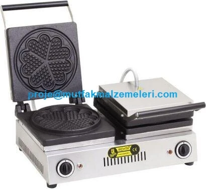 2 Gözlü Yonca Waffle Makinası