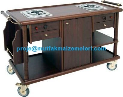 Çift Ocaklı Flambe Arabası