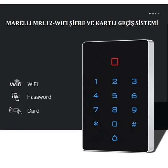 Marelli MRL12-WIFI SMART wifi bağlantılı cep telefonuyla açılabilen kart ve şifreli geçiş giriş sistemi ünitesi - 3