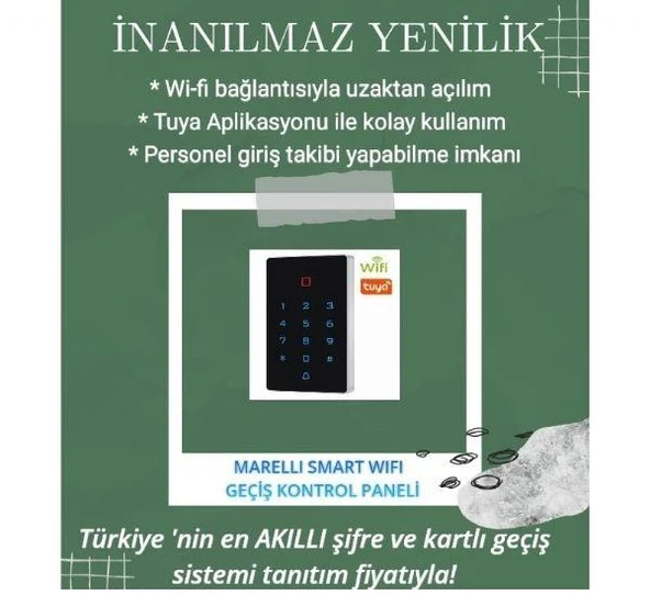 Marelli MRL12-WIFI SMART wifi bağlantılı cep telefonuyla açılabilen kart ve şifreli geçiş giriş sistemi ünitesi - 2