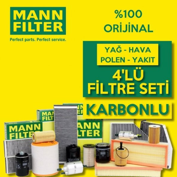 Ford C-max 1.6 Tdci Mann-filter Filtre Bakım Seti 2011-2015 4lü Karbonlu
