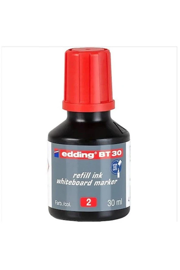Edding Tahta Kalem Mürekkebi Damlalıklı 30 ML Kırmızı 2 Li Beyaz Tahta Kalem Mürekkebi