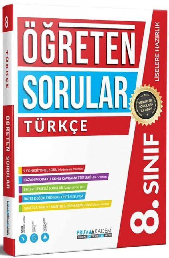 8. Sınıf Türkçe Öğreten Soru Bankası Pruva Akademi