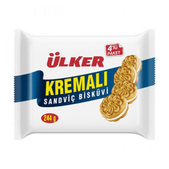 ÜLKER KREMALI SANDVİÇ BİSKÜVİ 4 LÜ 244 GR