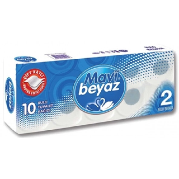MAVİ BEYAZ TUVALET KAĞIDI 10 RULO